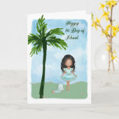 Eerste dag van de School met het jonge donkere hui Kaart (Gele Bloem)