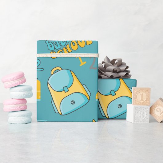 Eerste dag van de school Naadloos inpakpapier (Baby Shower)