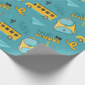 Eerste dag van de school Naadloos inpakpapier (Hoek)