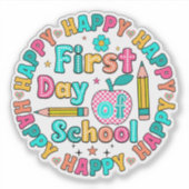 Eerste dag van de school sticker (Voorkant)