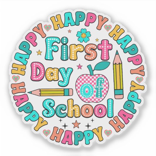 Eerste dag van de school sticker (Voorkant)