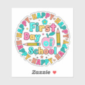 Eerste dag van de school sticker (Vel)