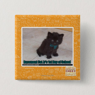 Eerste dag van de school vierkante button 5,1 cm