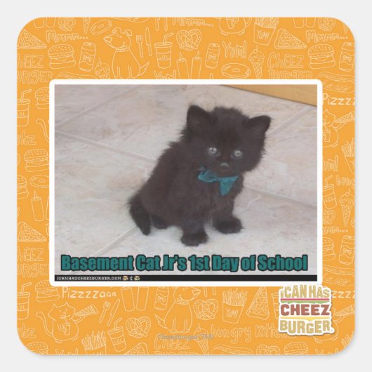 Eerste dag van de school vierkante sticker (Voorkant)