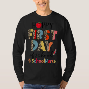 Eerste dag van de school zuster Leopard terug naar T-shirt