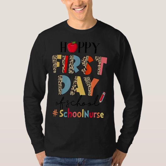 Eerste dag van de school zuster Leopard terug naar T-shirt (Voorkant)