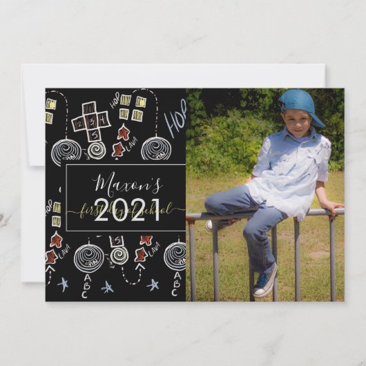 Eerste dag van de Schoolkaakkaakkaart Fotokaart Kaart (Voorkant)