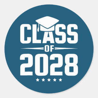 Eerste dag van de schoolklas van 2028 ronde sticker