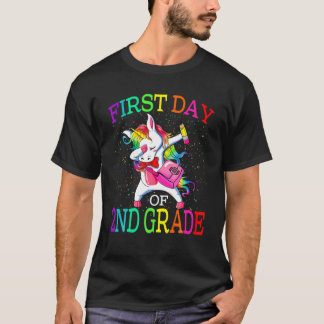Eerste dag van de tweede graad Unicorn naar school T-shirt