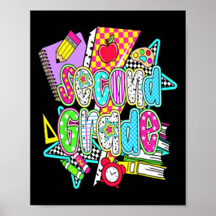 Eerste dag van de tweede klas bloemstuk voor leraa poster