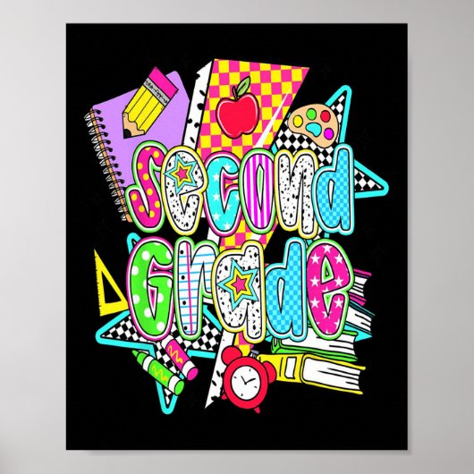 Eerste dag van de tweede klas bloemstuk voor leraa poster (Voorkant)