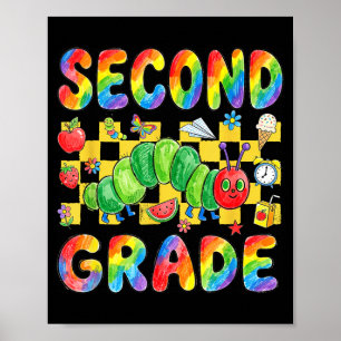 Eerste dag van de tweede klas leraar meisjes kinde poster