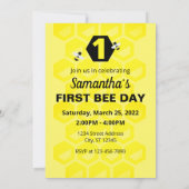 Eerste dag van de verjaardag Uitnodiging Honeycomb (Achterkant)