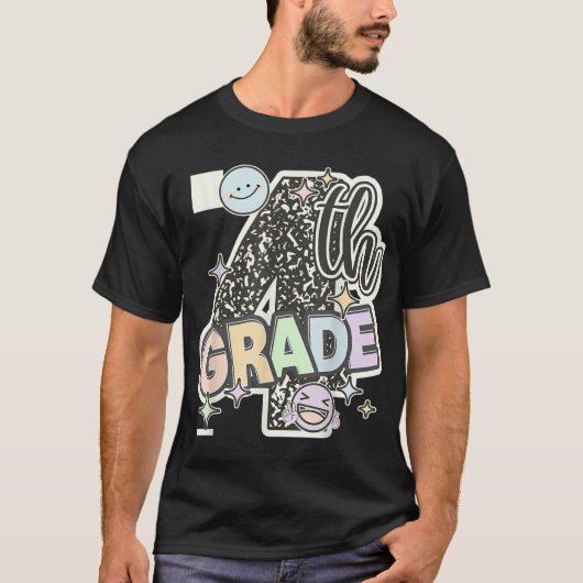 Eerste dag van de vierde graad compositie Notitieb T-shirt (Voorkant)
