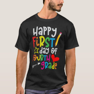 Eerste dag van de vierde klas van de leraar terug  t-shirt