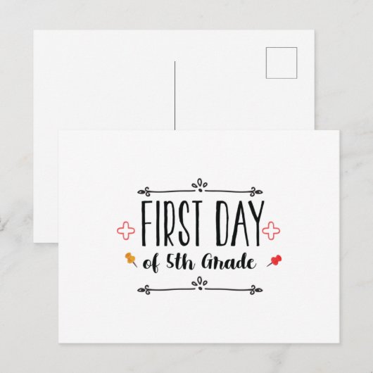 Eerste dag van de vijfde graad briefkaart (Voorkant / Achterkant)