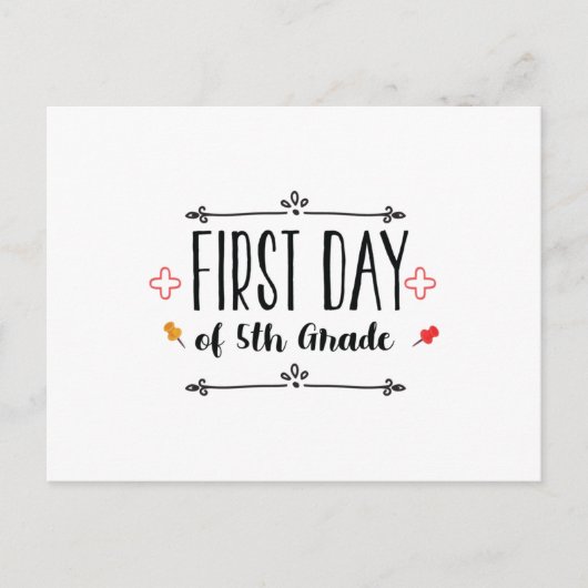 Eerste dag van de vijfde graad briefkaart (Voorkant)