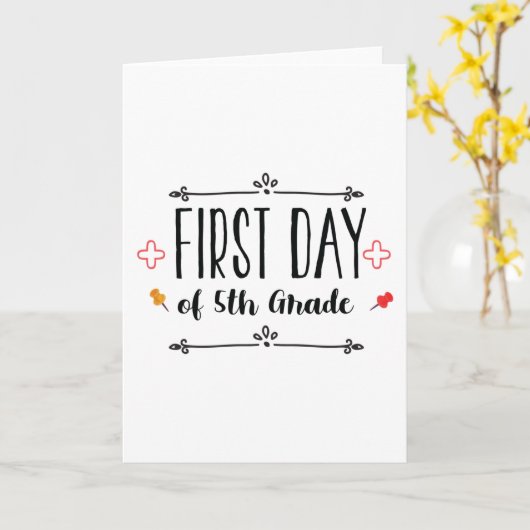 Eerste dag van de vijfde graad kaart (Gele Bloem)