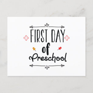 Eerste dag van de voorschool briefkaart