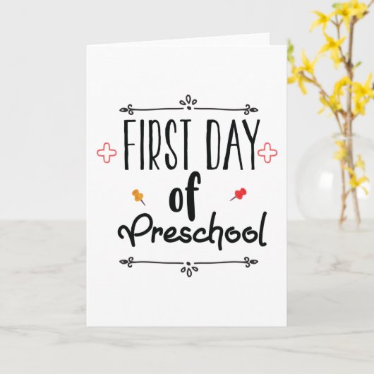 Eerste dag van de voorschool kaart (Gele Bloem)