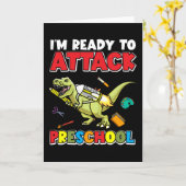 Eerste dag van de voorschoolse dinosaurus naar sch kaart (Gele Bloem)