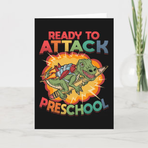 Eerste dag van de voorschoolse dinosaurus naar sch kaart