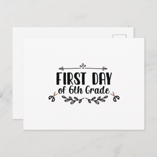 Eerste dag van de zesde graad briefkaart (Voorkant / Achterkant)