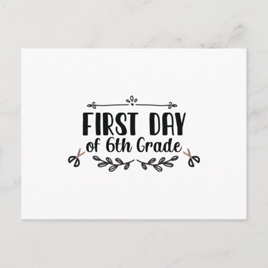 Eerste dag van de zesde graad briefkaart (Voorkant)