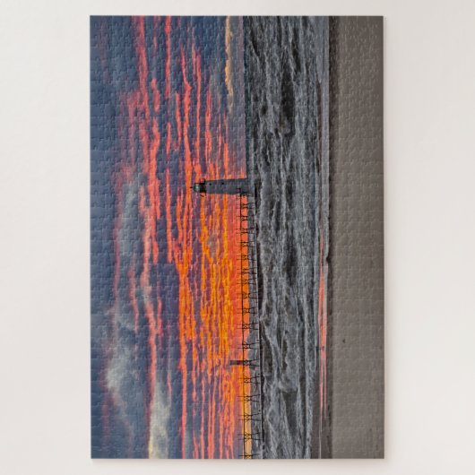 Eerste dag van de zonsondergang van de Herfst Legpuzzel (Verticaal)