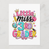 Eerste dag van derde kleine juf 3e klas briefkaart (Voorkant)