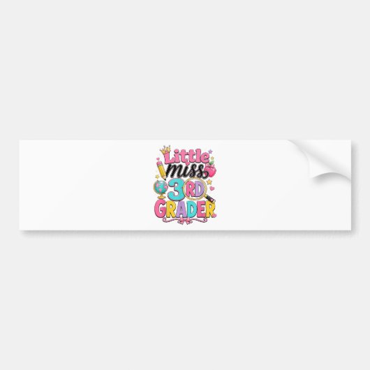 Eerste dag van derde kleine juf 3e klas bumpersticker (Voorkant)