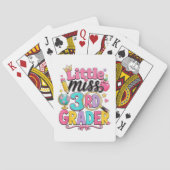 Eerste dag van derde kleine juf 3e klas pokerkaarten (Achterkant)