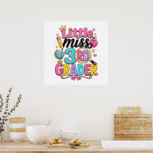 Eerste dag van derde kleine juf 3e klas poster
