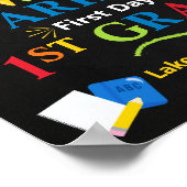 Eerste dag van eerste klas schoolbord - 1e klas poster (Hoek)