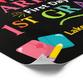 Eerste dag van eerste klas schoolbord - Meisje 1st Poster (Hoek)