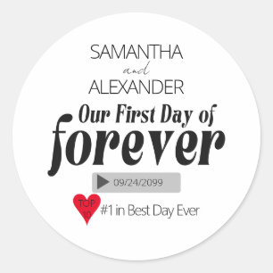 Eerste dag van Forever Movie Poster 5 Foto Bruilof Ronde Sticker