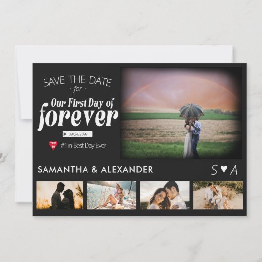Eerste dag van Forever Movie Poster 5 Foto Bruilof Save The Date (Voorkant)
