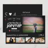 Eerste dag van Forever Movie Poster 5 Foto Bruilof Save The Date (Voorkant / Achterkant)