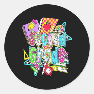 Eerste Dag Van Groep 3 Bloemenbundel Voor Docent Ronde Sticker