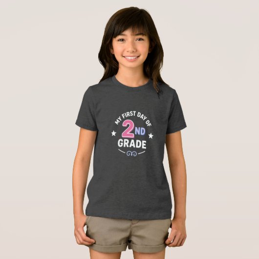 Eerste dag van groep 3 Tri-Blend shirt (Voorkant volledig)