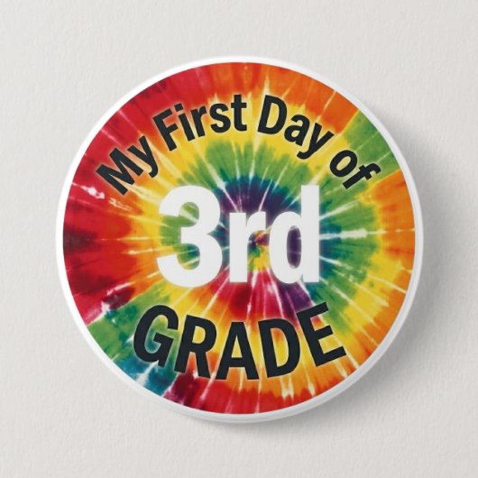 Eerste dag van groep 5 ronde button 7,6 cm (Voorkant)