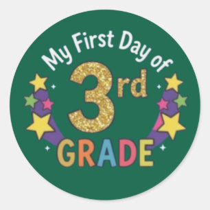 Eerste dag van groep 5 ronde sticker