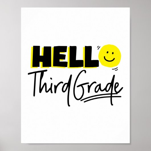 Eerste dag van Hallo derde klas leraar Poster (Voorkant)