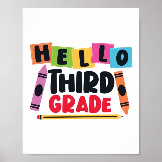 Eerste dag van Hallo derde klas leraar Poster (Voorkant)