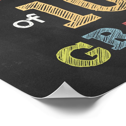 Eerste dag van het 10e Gradenbord — Chalkboard Poster (Hoek)