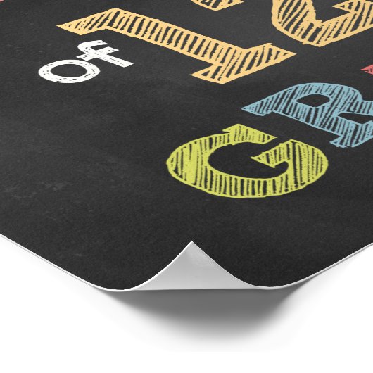 Eerste dag van het 12e klassebord poster (Hoek)