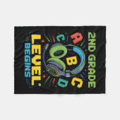 Eerste dag van het 2e leerjaar begint shirt gamer fleece deken (Voorkant (Horizontaal))