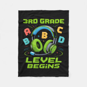 Eerste dag van het 3e leerjaar begint shirt Gamer  Fleece Deken