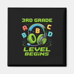 Eerste dag van het 3e leerjaar begint shirt Gamer  Magneet