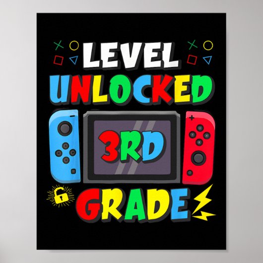 Eerste dag van het 3e leerjaar niveau ontgrendeld poster (Voorkant)